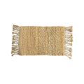 Jute Indoor Mat - 40 x 60cm - Durable Natural Fibres - Stylish Frilled Edges - SuperSaverAU - view 1