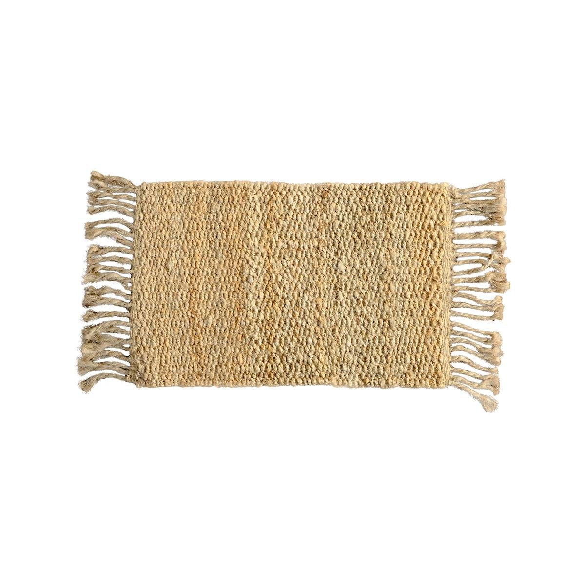 Jute Indoor Mat - 40 x 60cm - Durable Natural Fibres - Stylish Frilled Edges - SuperSaverAU - view 1