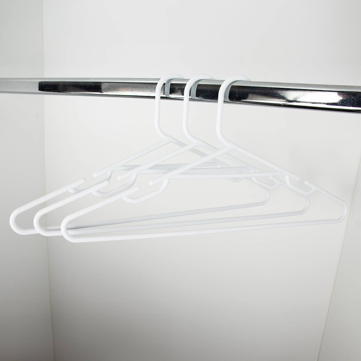 All Set White Plastic Tube Clothes Hangers 10 Pack - 445mm x 215mm - Anti-Slip