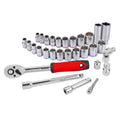 Trojan 30 Piece Socket Tin Set 3/8" Drive Metric & Imperial Chrome Vanadium