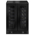 Artusi 36 bottle dual zone wine fridge - matte black, side by side doors, touch controls - AWC36BV