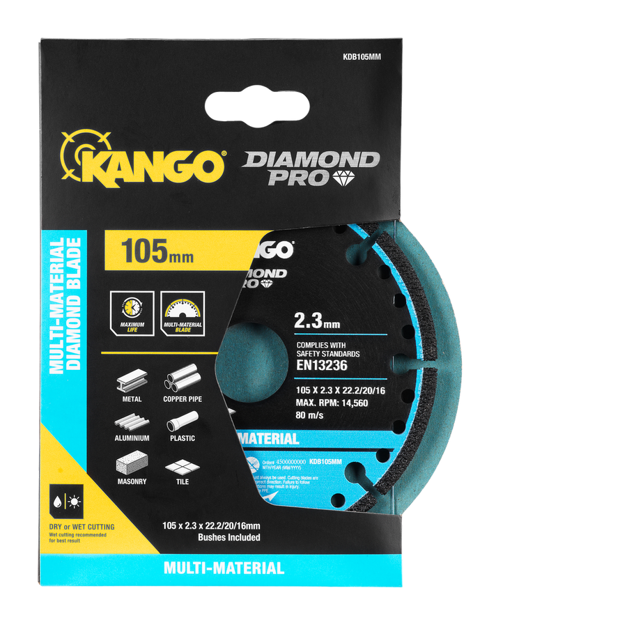 Kango 105mm Multi Material Diamond Blade - Durable Cutting Tool for Metal, Plastic, Masonry - SuperSaverAU - view 1