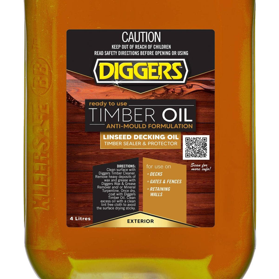 Diggers Anti Mould Timber Oil 4L Linseed Oil Natural Protection - SuperSaverAU - view 1