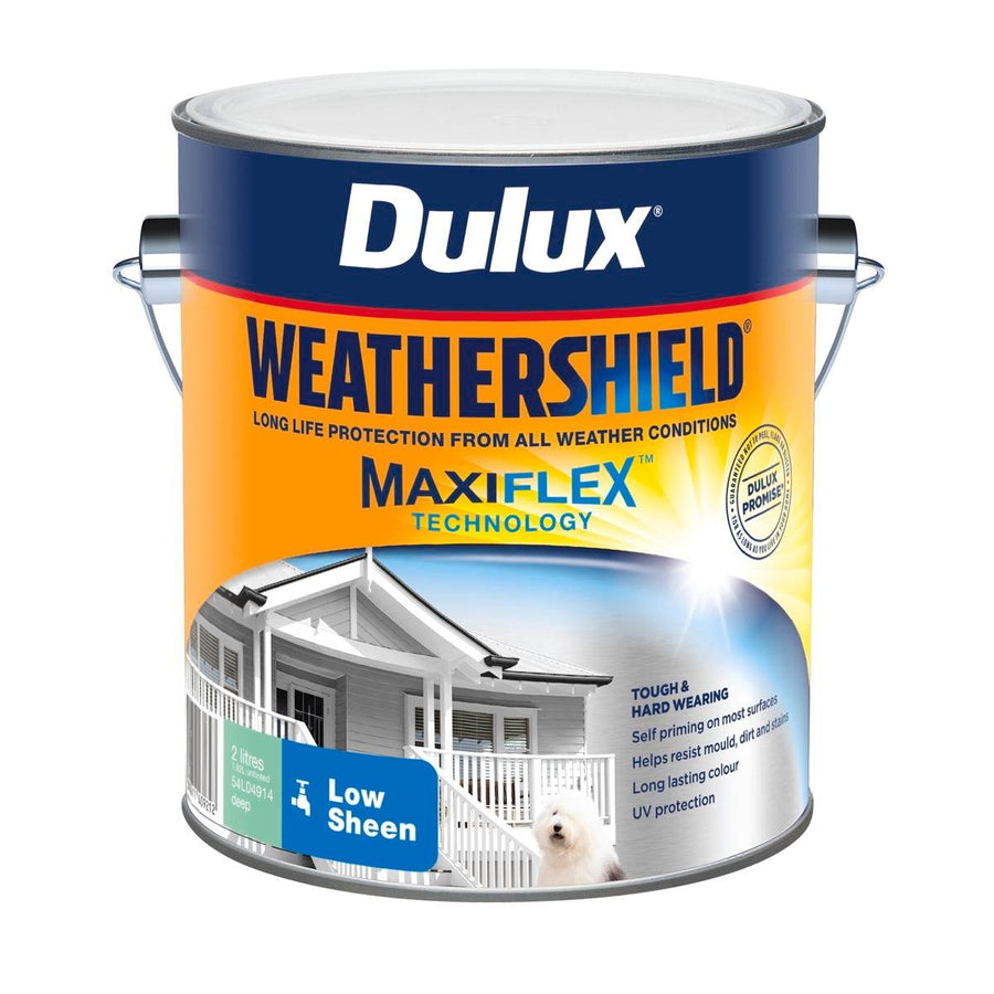 Dulux Weathershield Exterior Paint - 2L Deep Low Sheen - 170mm x 163mm x 143mm - SuperSaverAU - view 1