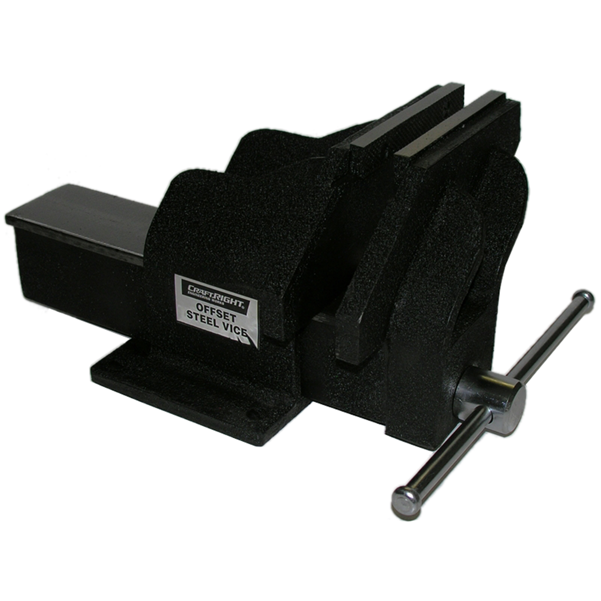 Craftright 150mm Offset Steel Vice - Heavy-Duty Clamping - Black - SuperSaverAU - view 1
