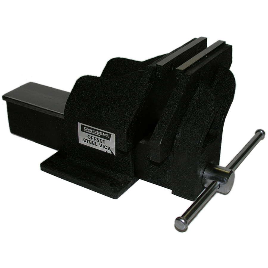 Craftright 150mm Offset Steel Vice - Heavy-Duty Clamping - Black - SuperSaverAU - view 1