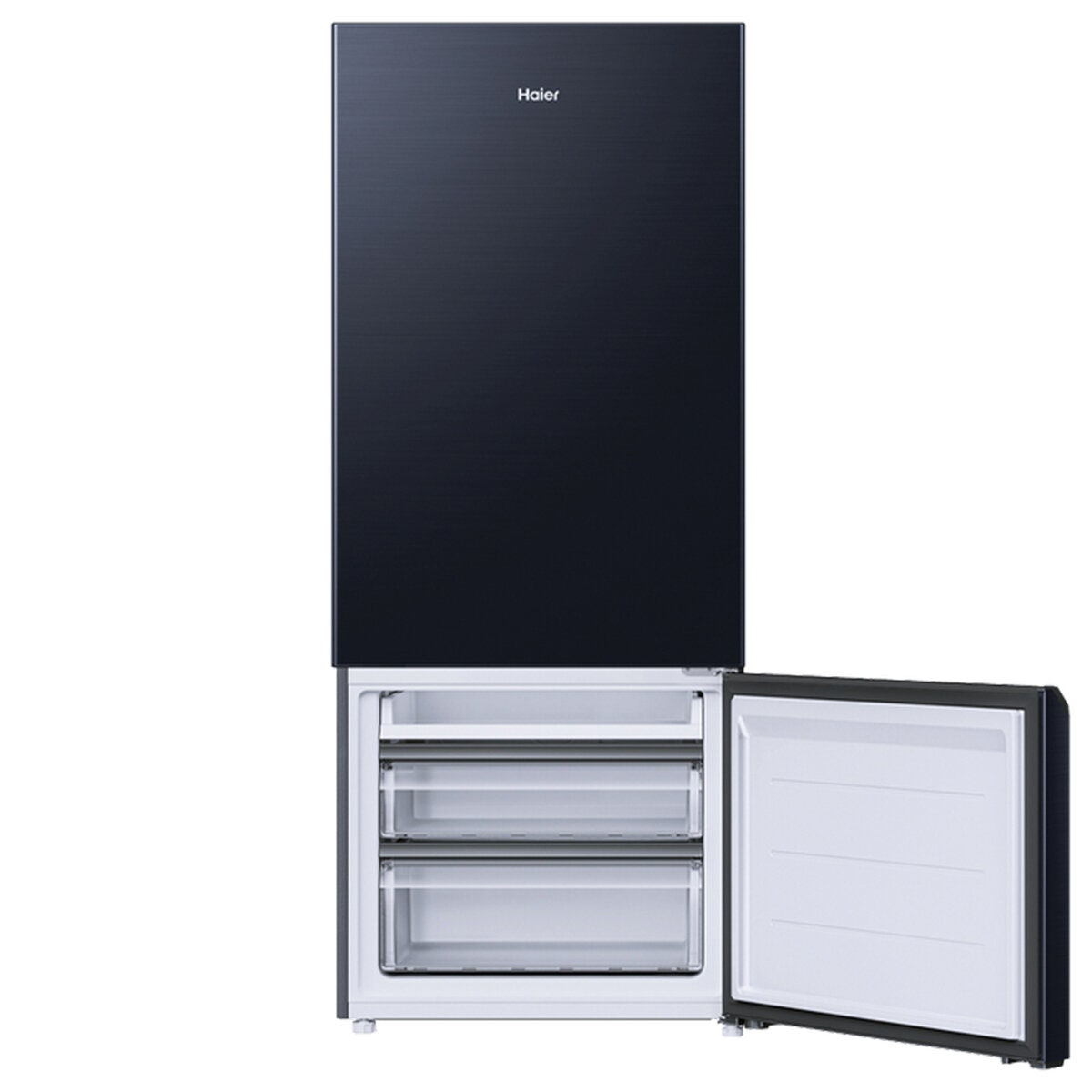 Haier 433L Bottom Mount Fridge - Black, 8 Star Energy, Reversible Door, Humidity Zone - HRF420BEC