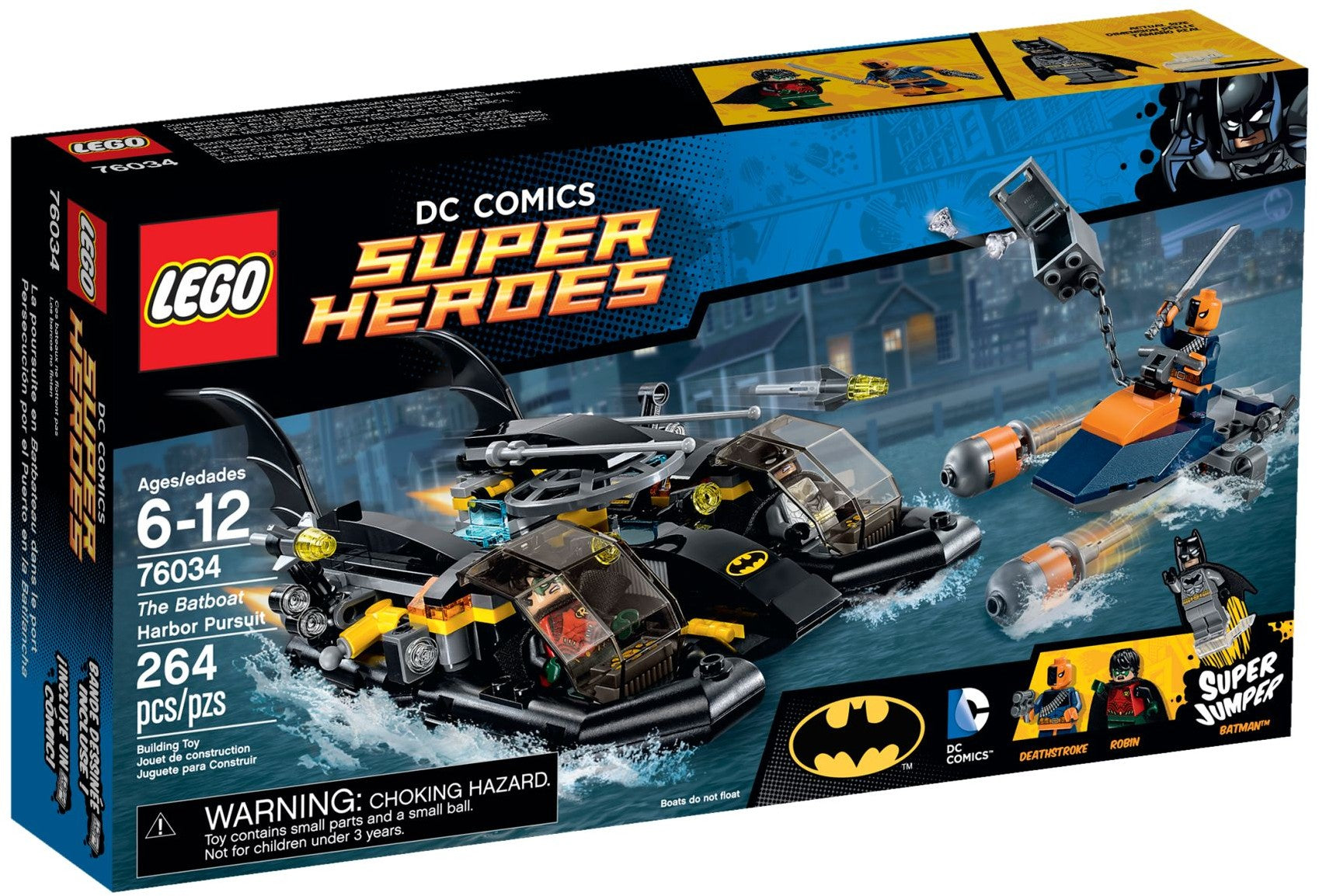 LEGO DC Comics Super Heroes 76034 The Batboat Harbor Pursuit Building Kit- Auzzi Store