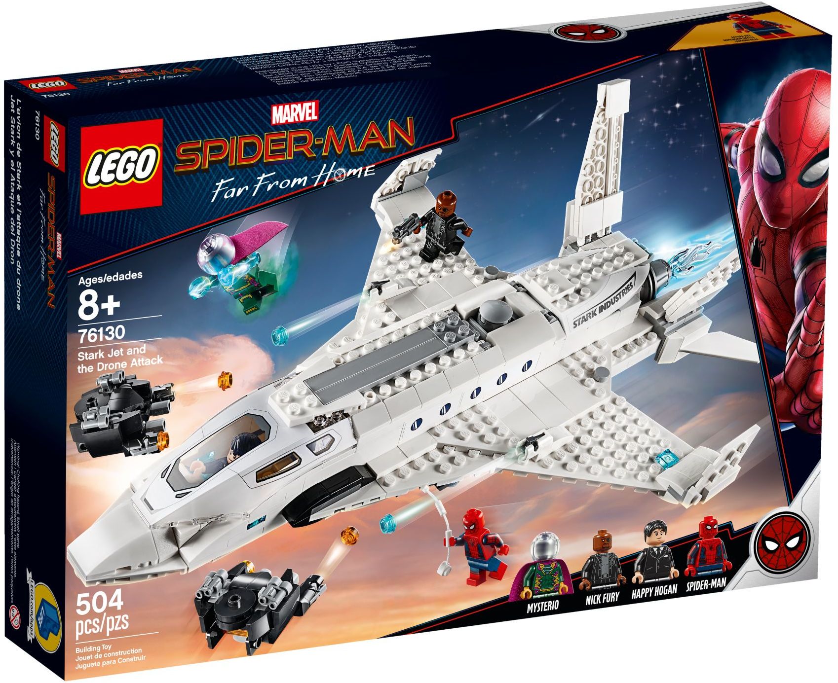 LEGO 76130 Stark Jet & Drone Attack: Spider-Man vs. Mysterio - SuperSaverAU - view 1