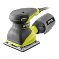 Ryobi 240W 1/4 Sheet Sander, 14000RPM, 110mm Plate, Dust Bag, Palm Handle RSS240Q-S