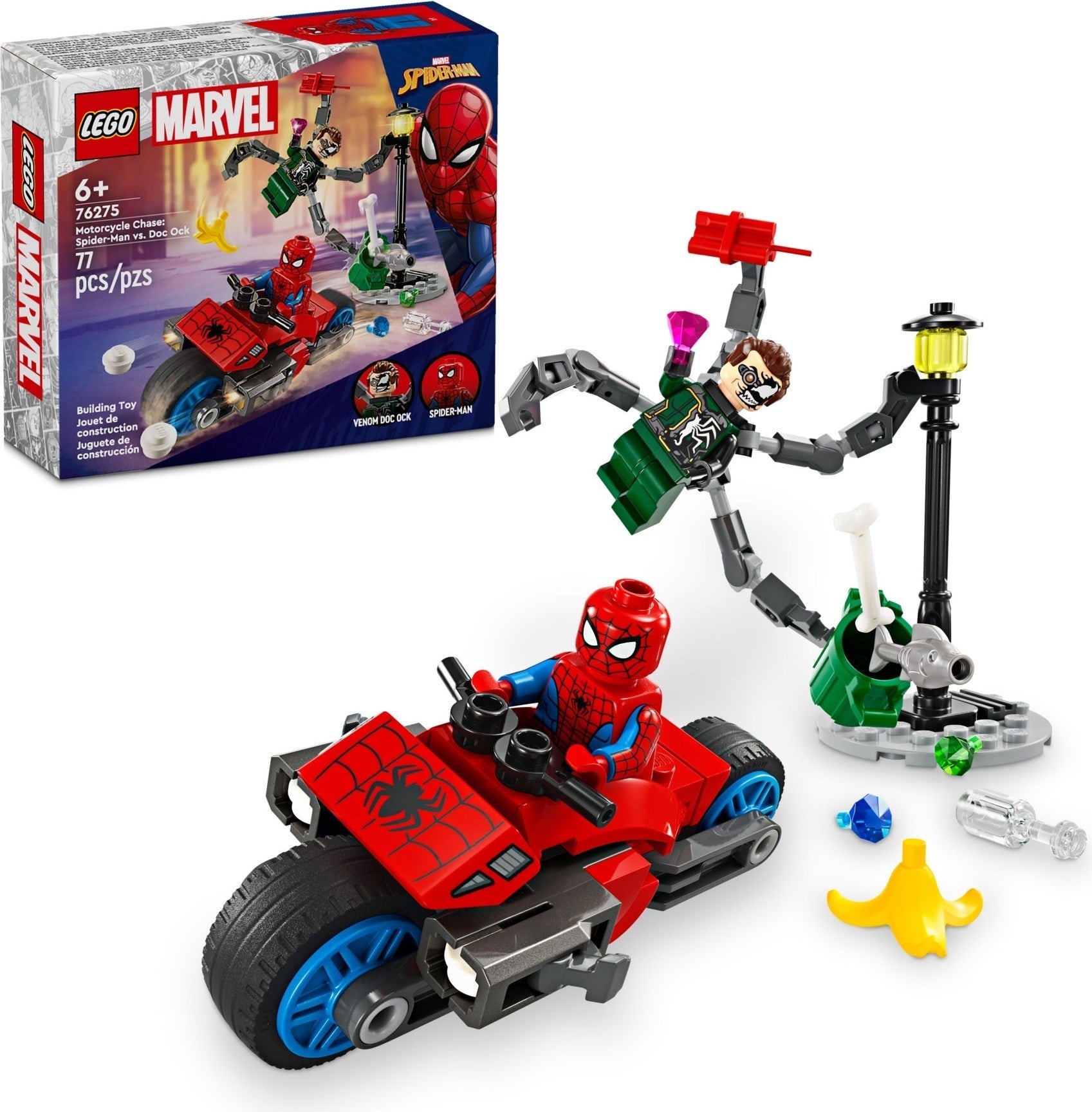 LEGO Marvel 76275 Motorcycle Chase: Spider-Man vs. Doc Ock- Auzzi Store
