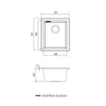 Oliveri undermount sink - 27L single bowl, black granite and quartz, overflow and taphole - ST-MB1530U-OF