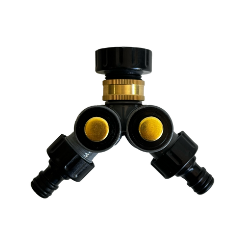 Bluhen 2 Way Outlet Tap Adaptor - 25mm - Heavy-Duty Brass - Adjustable - SuperSaverAU - view 1