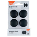 Taskmaster Mushroom Knobs Matte Black - 4 Pack - 34mm x 32mm - Easy Install - SuperSaverAU - view 1