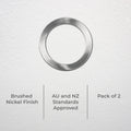 Deta 90mm Twist On Downlight Frames, Brushed Nickel, 2 Pack, Indoor DET001