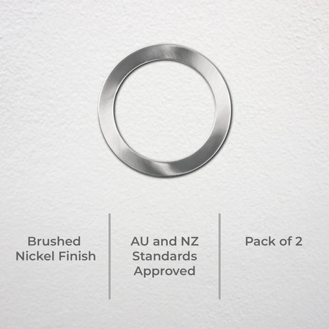 Deta 90mm Twist On Downlight Frames, Brushed Nickel, 2 Pack, Indoor DET001