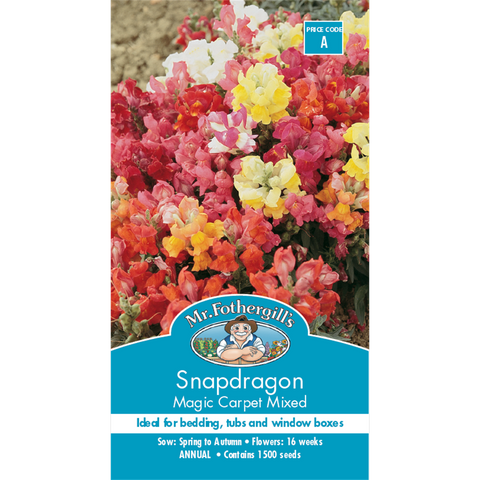 Mr Fothergill Snapdragon Magic Carpet Flower Seeds 75mm Dwarf Hardy - SuperSaverAU - view 1
