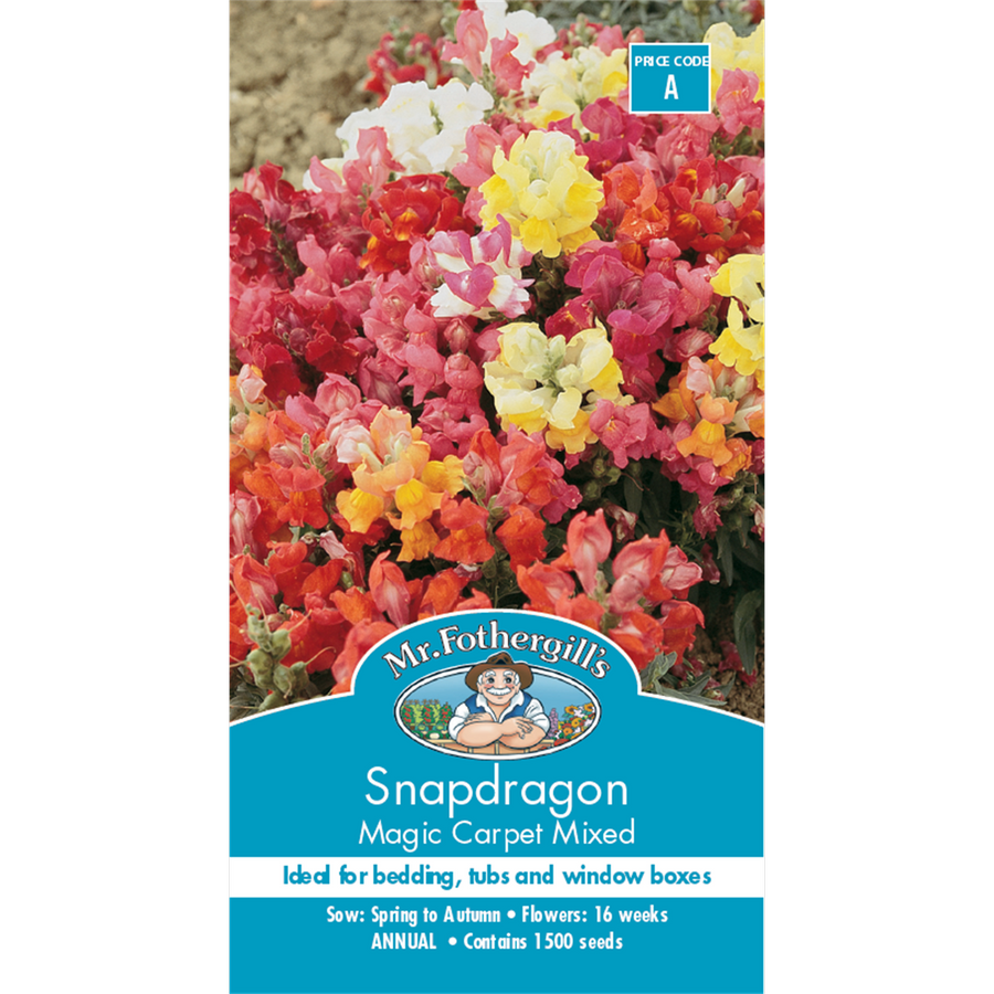 Mr Fothergill Snapdragon Magic Carpet Flower Seeds 75mm Dwarf Hardy - SuperSaverAU - view 1