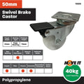 Move It 50mm Polypropylene Swivel Plate Castor with Brake Durable - SuperSaverAU - view 3