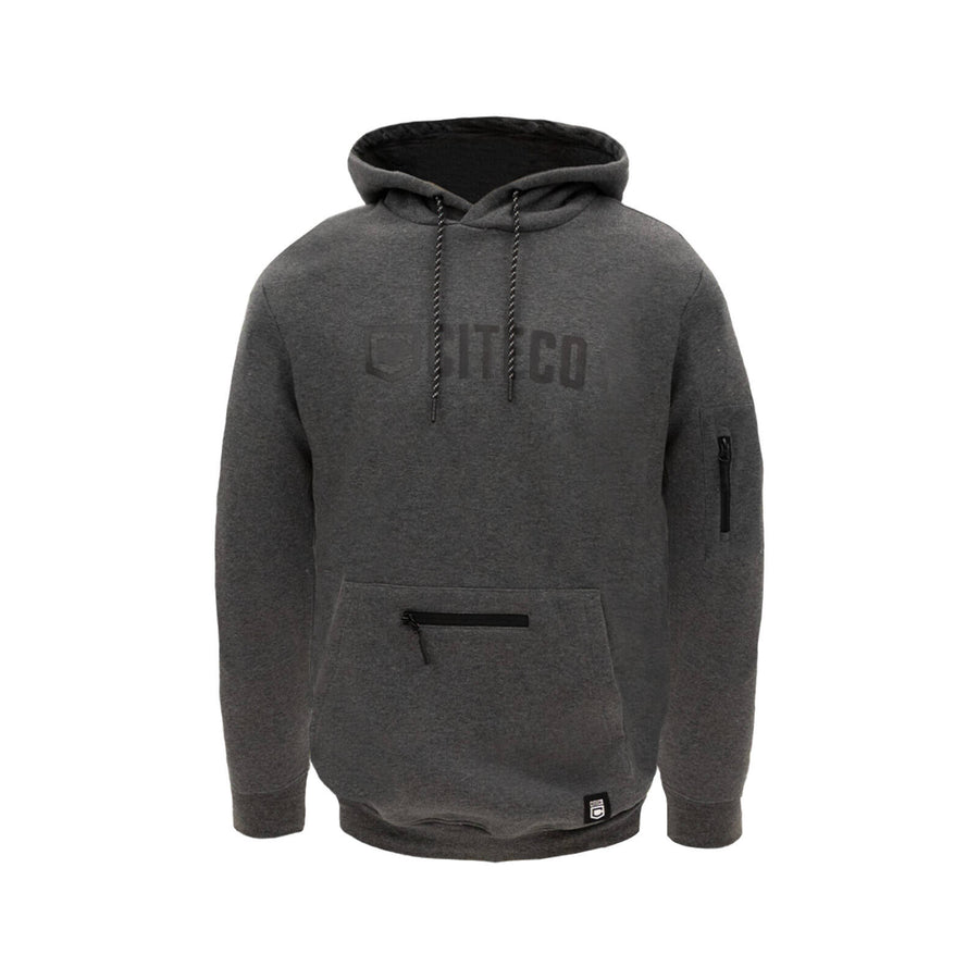 Citeco Charcoal Marle Hoodie - Cotton Polyester Brushed Fleece, Men's Large