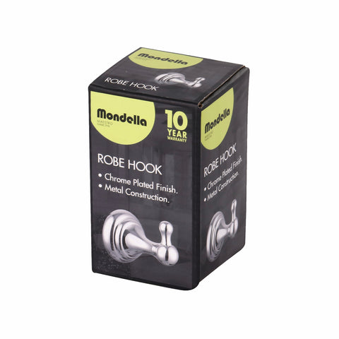 Mondella Maestro Bathroom Robe Hook - Chrome Plated Metal