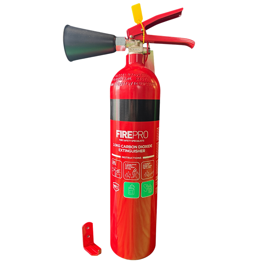 Firepro 2kg CO2 Fire Extinguisher - 110mm x 530mm - Flammable & Electrical Fire Protection - SuperSaverAU - view 1