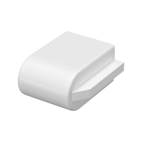 Flexi Storage Home Solutions White Double Slot Wire Shelf Bracket End Cover - 25 x 12 x 25mm 12 Pack