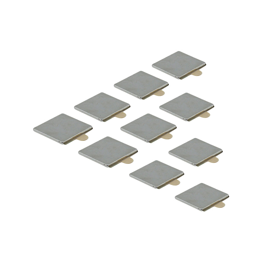 Everhang 15 x 15mm Neodymium Square Adhesive Magnet 10 Pack - Silver