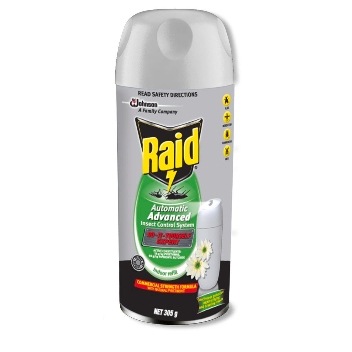 Raid Automatic Advanced Insect Pest Control - 305g - Pyrethrins - Indoor Use - SuperSaverAU - view 1
