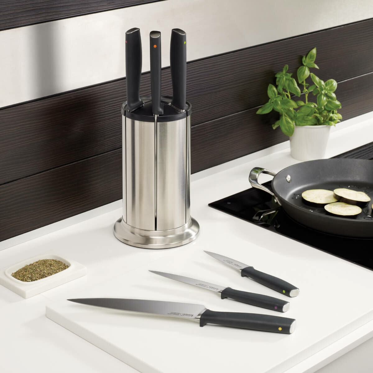 Joseph Joseph Elevate steel knives carousel set - six knives, stainless steel rotating block - 95034