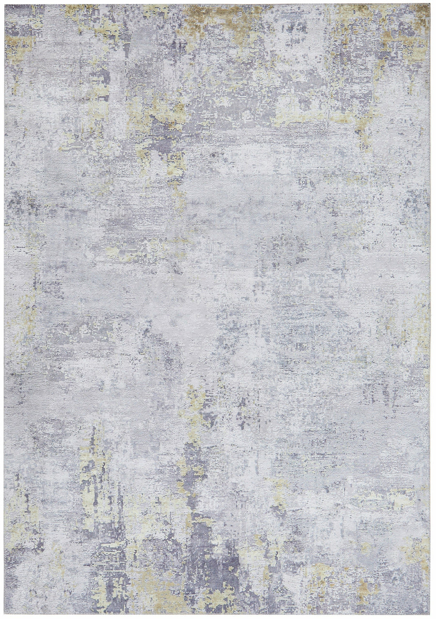 Rug Culture Illusions Medium Silver & Gold Polyester Rug 220x150cm - Power Loomed - ILU156GOLD220X150