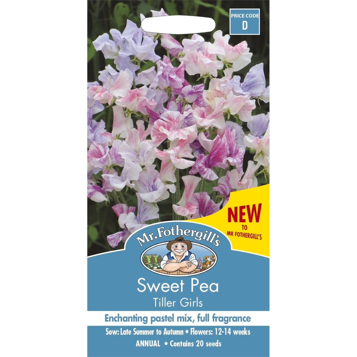 Mr Fothergill Sweet Pea Tiller Girls Seeds 75mm Fragrant Floral - SuperSaverAU - view 1