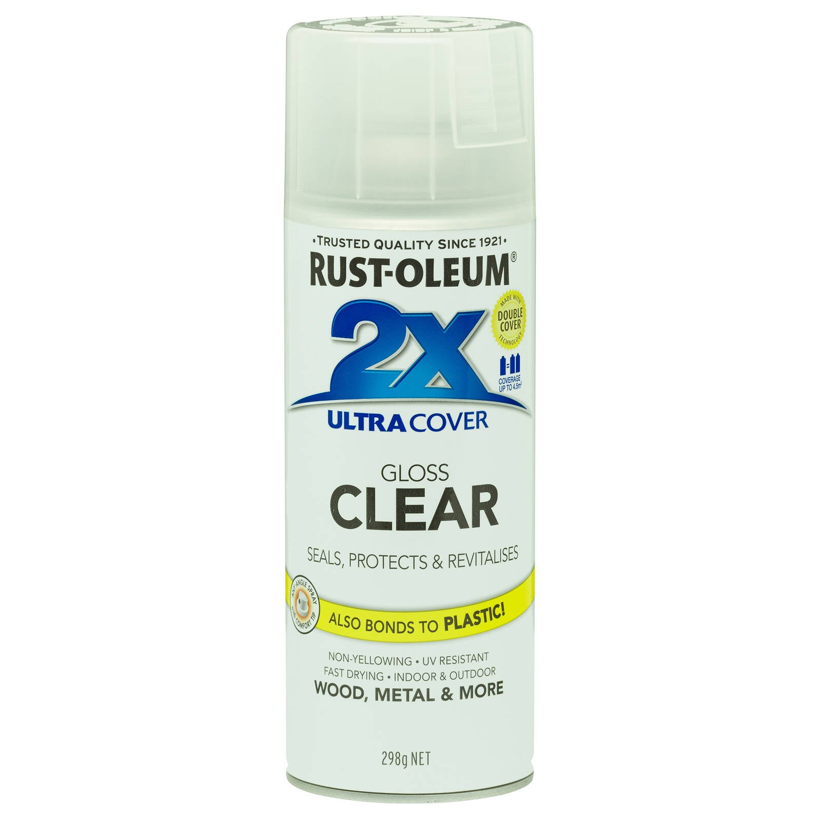 Rust-Oleum 2X Ultra Cover Gloss Clear Spray Paint 340g - Indoor & Outdoor Clear Sealant Coat