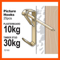 Everhang Picture Hanging - 30kg - Brass Plated - Heavy Duty - 25 Pack - SuperSaverAU - view 3