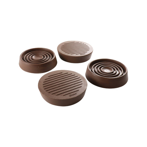 Surface Gard 44mm Brown Round Rubber Base Castor Cups - 4 Pack
