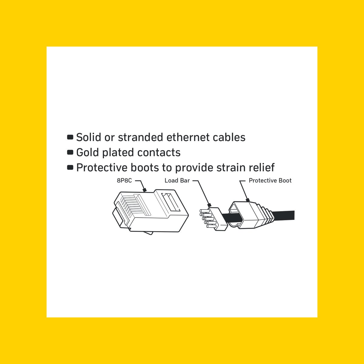 Antsig Cat6 RJ45 8P8C Plug with Boots 10 Pack - 10mm x 7mm x 20mm - White - SuperSaverAU - view 2