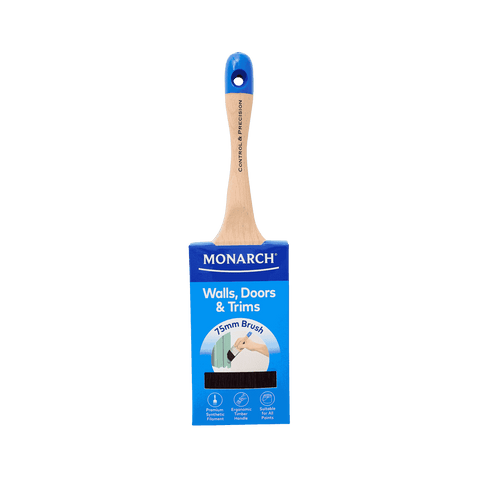 Monarch 75mm Walls Doors and Trims Synthetic Paint Brush, Timber Handle