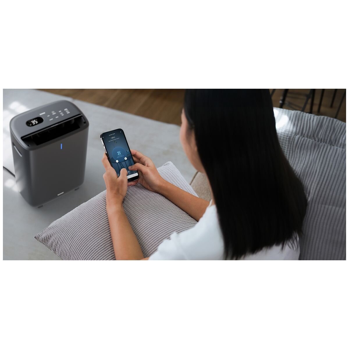 Ionmax Venta 8L Desiccant Dehumidifier &amp; Air Purifier - H13 HEPA, Wi-Fi App Control, Black - ION615