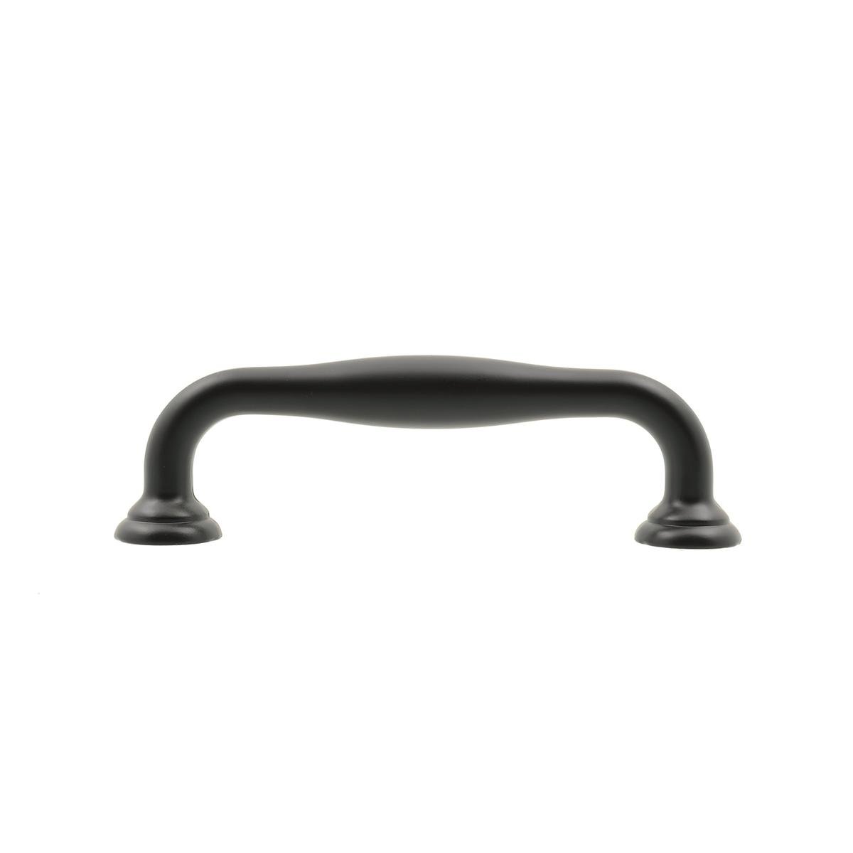 Lane 115mm Black Hampton Handle 4 Pack Matte Black Zinc Alloy Stylish - SuperSaverAU - view 1