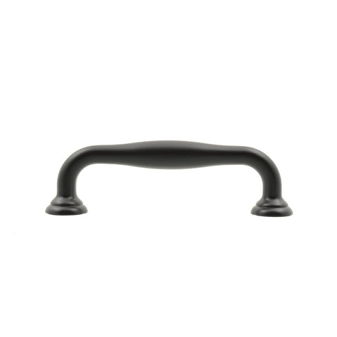 Lane 115mm Black Hampton Handle 4 Pack Matte Black Zinc Alloy Stylish - SuperSaverAU - view 1