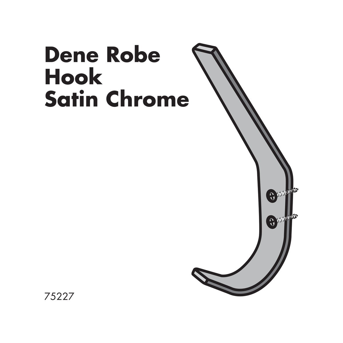 Adoored Satin Chrome Dene Deco Hook - 25mm Steel - Durable Design - SuperSaverAU - view 2