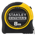 Stanley FatMax 8m Wide Blade Tape Measure, Stainless Steel, Magnetic Tip, Lockable, Belt Clip