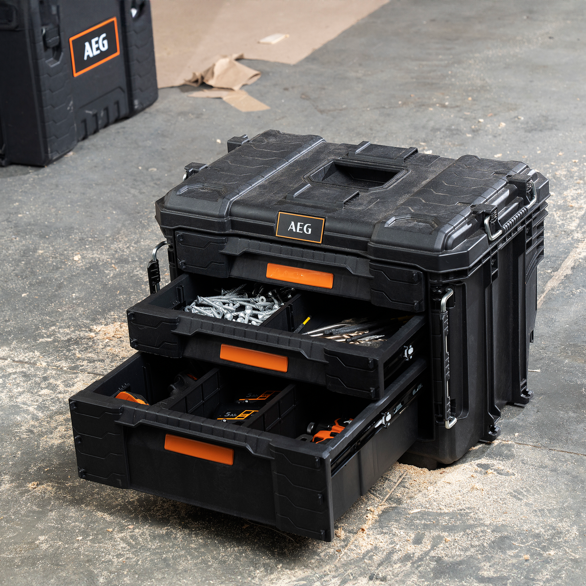 AEG Quickstack 2.0 3-Drawer Toolbox - 385mm x 411mm x 566mm - Durable Storage - SuperSaverAU - view 3