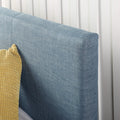 Zinus Double Upholstered Fabric Bed Base - Light Blue, Cushioned Headboard, Slatted Base - AU-FPPPLB-12D