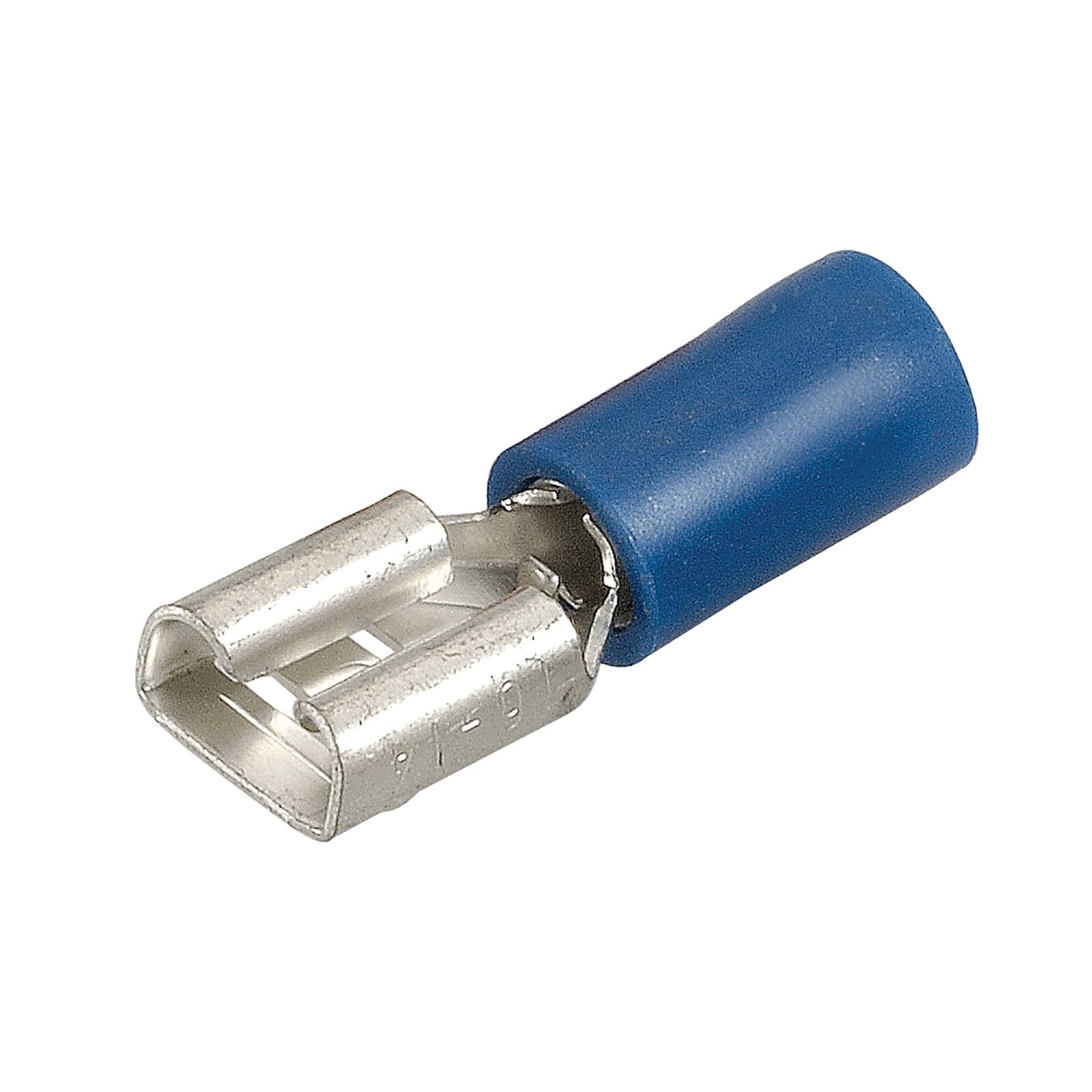 Narva Blue Double Crimped Female Blade Terminal, 4mm, 6.3 x 0.8mm, 100 Pack