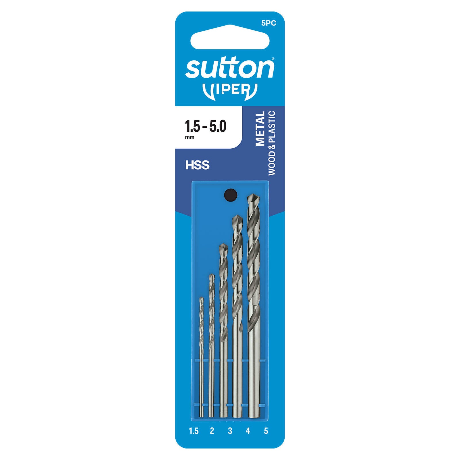 Sutton Tools Viper Metric Drill Bit Refill Set 5 Piece 1.5mm to 5.0mm