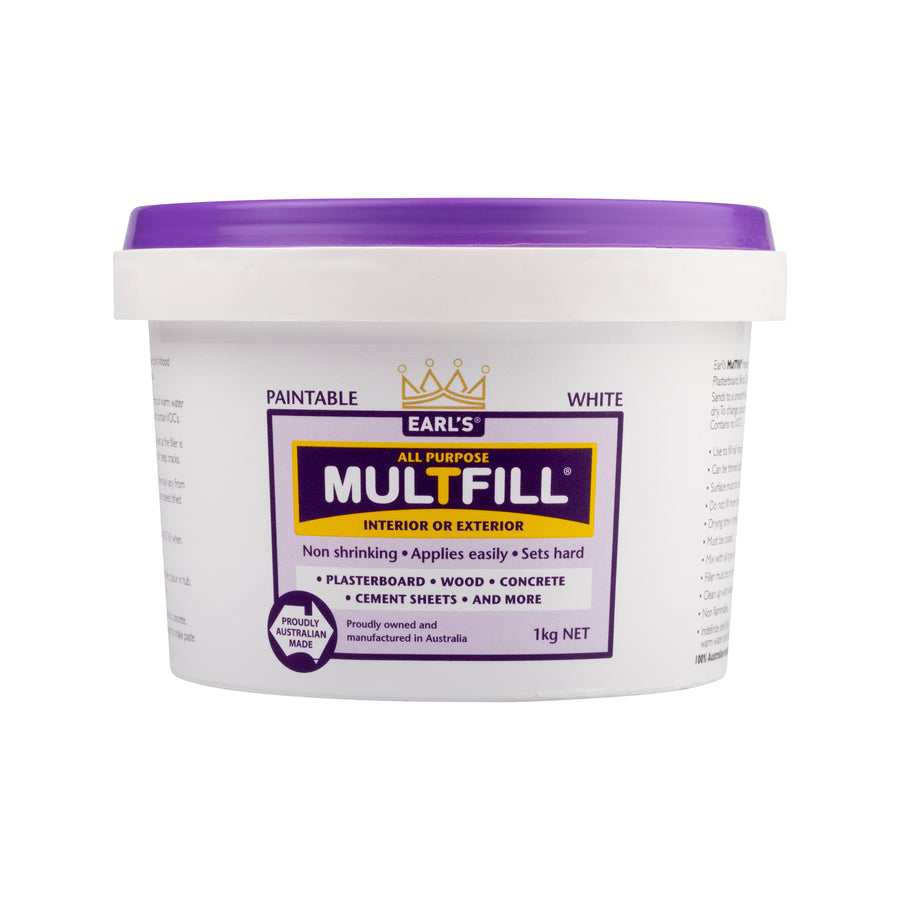 Earl's MulTfill Ready to Use Filler 1kg White Water-Based Interior Exterior