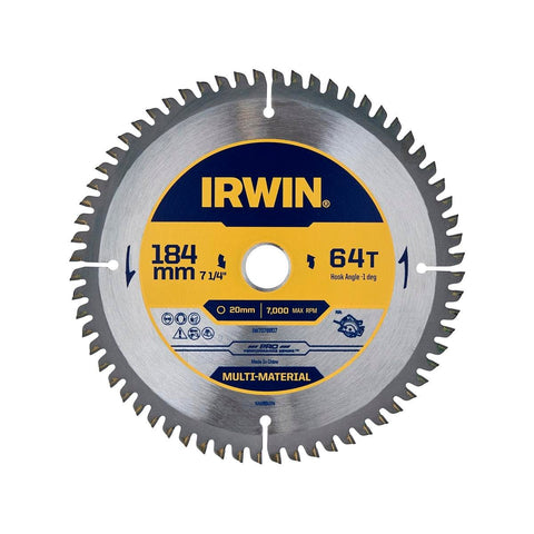 Irwin Marathon Pro Circular Saw Blade 184mm 64T - Multi Material - Durable - SuperSaverAU - view 1