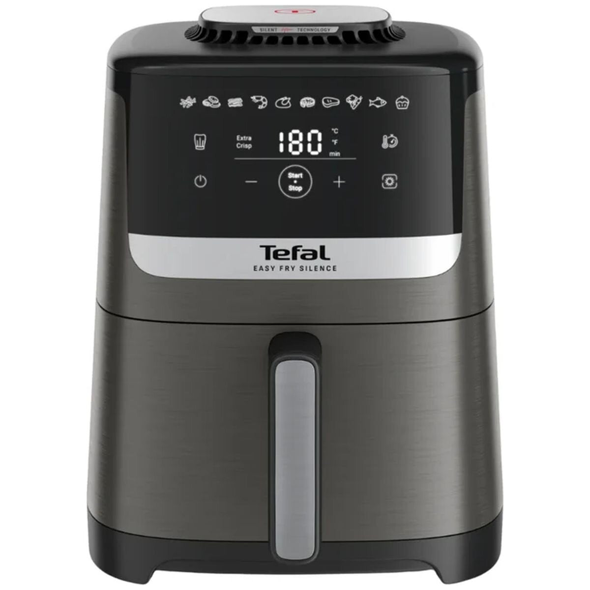 Tefal 5L Silence Essential Air Fryer - Coal Grey, Under 50 Decibels, 10 Presets - EY551H