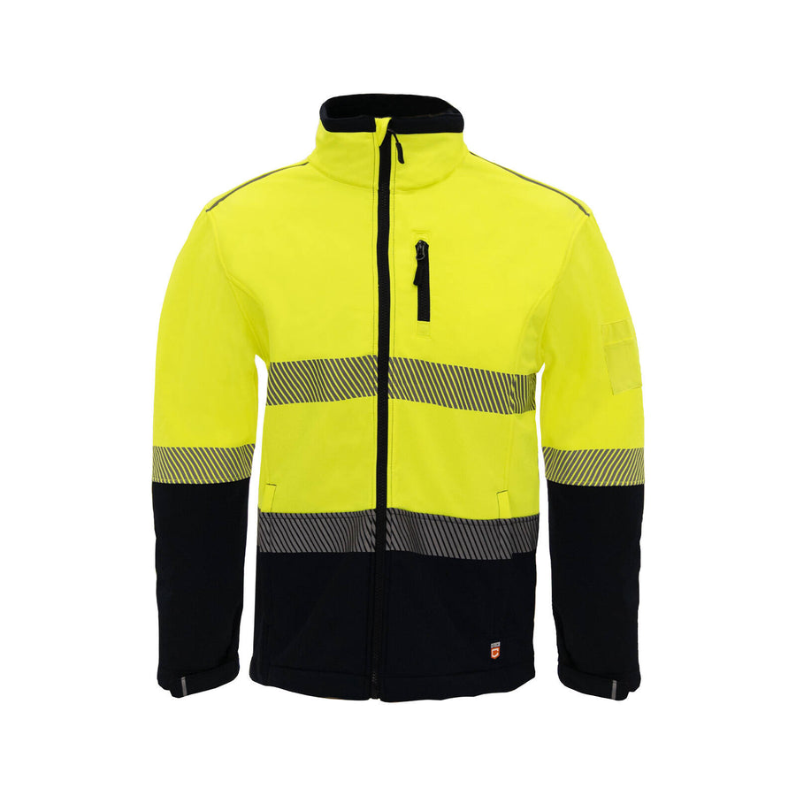 Citeco Yellow Hi Vis Soft Shell Jacket - Men's Reflective Polyester/Elastane, 2X-Large